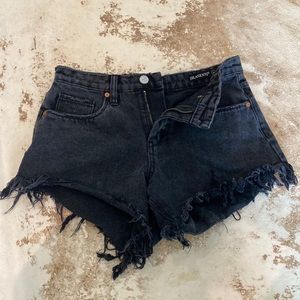 BLANKNYC Black Denim Fray Shorts Size 26